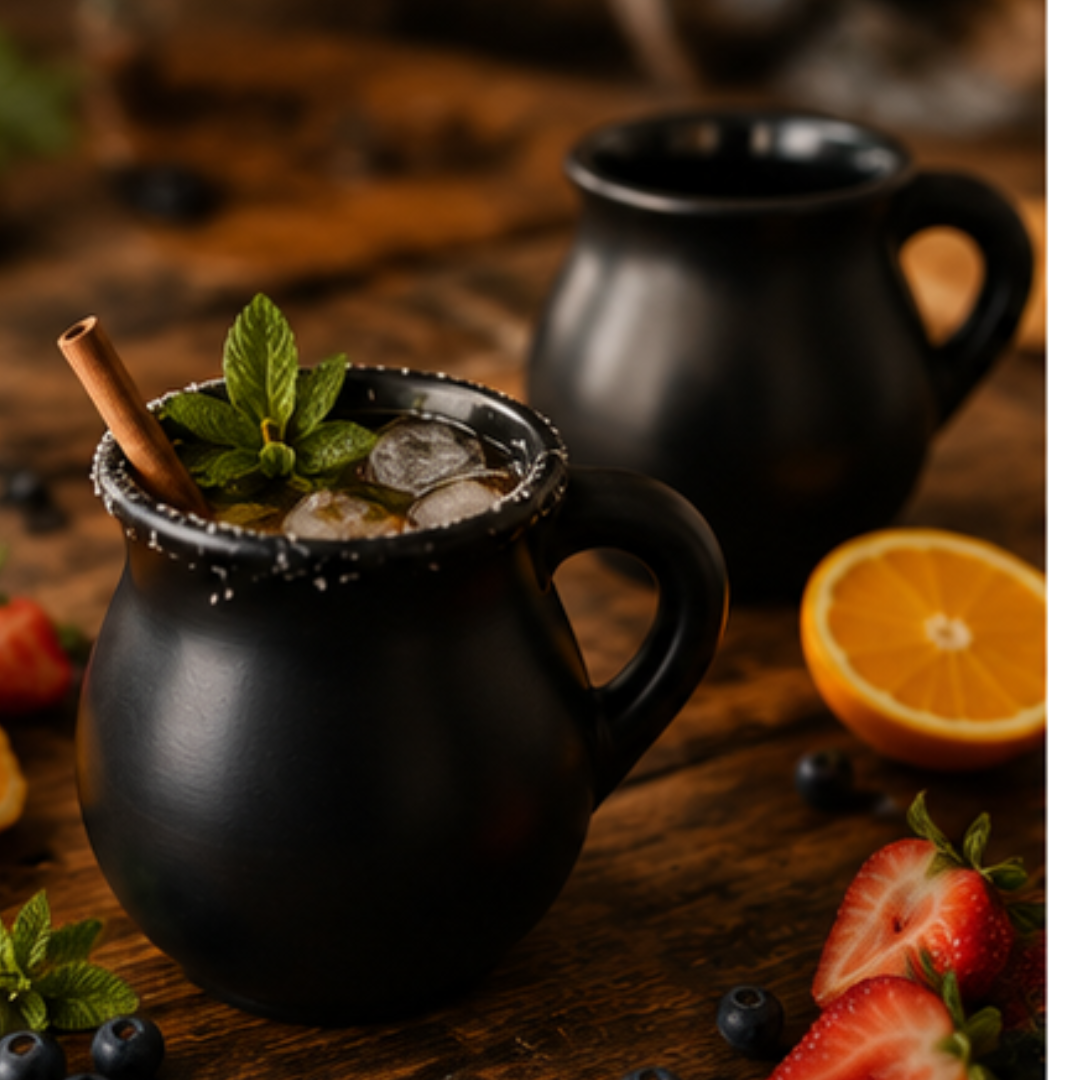 Cafe Unicorn Tradicion – Vintage Clay Style Mug Set (12oz, Set of 6)