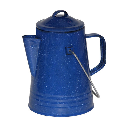Cafe Unicorn Tradicion Vintage Blue Enamel Coffee Percolator
